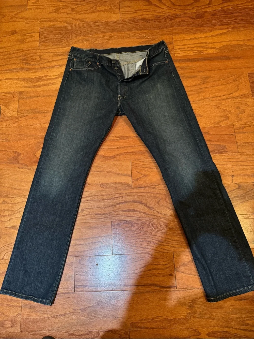 Levi's 501  Men's Straight Jeans in Dark Blue Wash